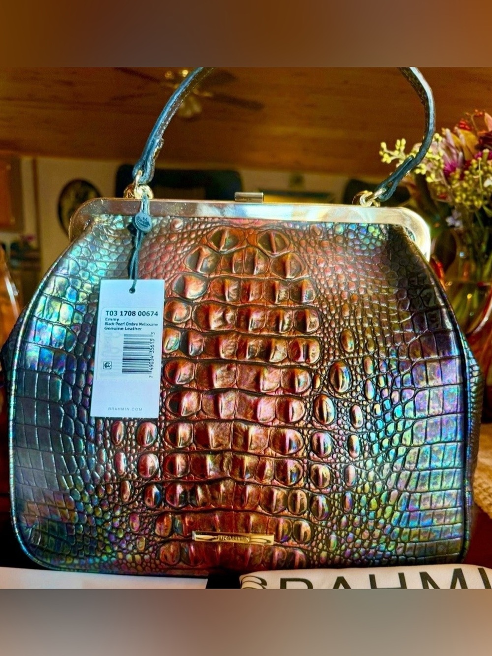 RARE Brahmin Iridescent Black Pearl Ombre EMMY video attached